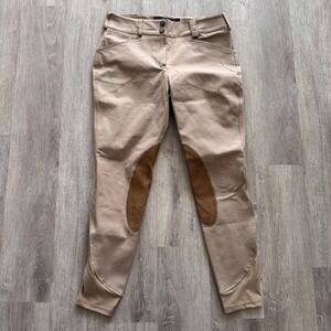 Tredstep Solo Ireland Equestrian Riding Breeches Tan Size 30R Knee Patch Pants